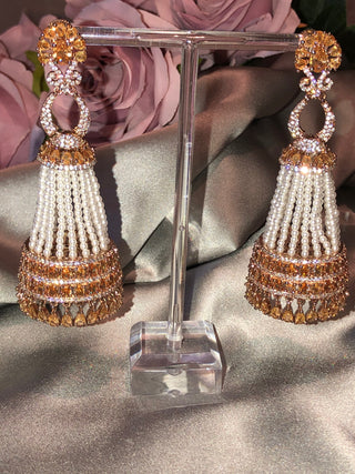 American Diamond Style Earrings - Rose Gold