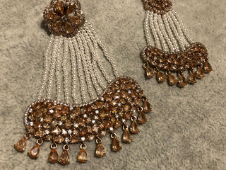 American Diamond Style Necklace Set - Rose Gold - Necklace Set
