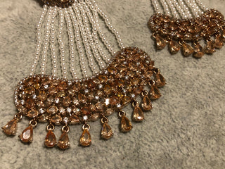 American Diamond Style Necklace Set - Rose Gold - Necklace Set