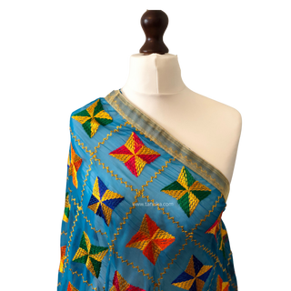 The Royal Star Bloom Phulkari Dupatta - Punjabi Phulkari Dupatta