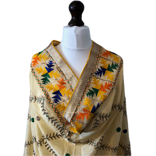 Sonehri Bagh Phulkari Dupatta - Punjabi Phulkari Dupatta