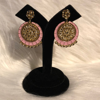 MISHCA Meenakari Earrings - Baby Pink