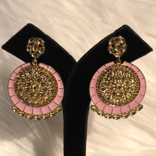 MISHCA Meenakari Earrings - Baby Pink