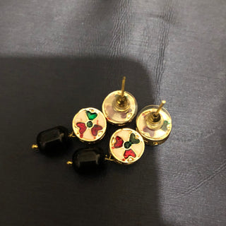 Midnight Black Kundan Necklace Set - Necklace Set