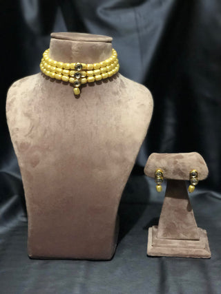 Golden Kundan Necklace Set - Necklace Set