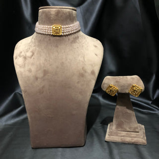 SIMPLE Choker Necklace Set - Pastel Blush Pink - Necklace Set