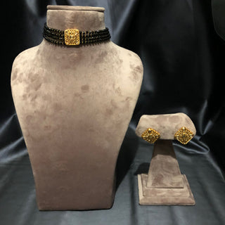 SIMPLE Choker Necklace Set - Midnight Black - Necklace Set
