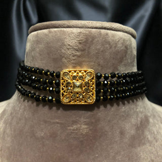 SIMPLE Choker Necklace Set - Midnight Black - Necklace Set