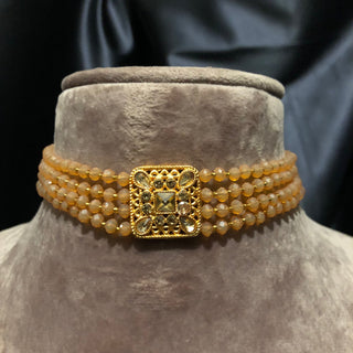 SIMPLE Choker Necklace Set - Peach - Necklace Set