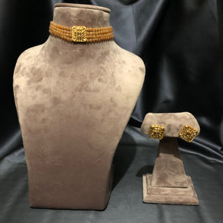 SIMPLE Choker Necklace Set - Peach - Necklace Set