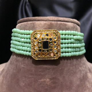 GLASS Choker Necklace Set - Mint - Necklace Set