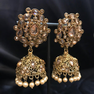 Antique Gold Earrings (Jhumki’s) - Golden