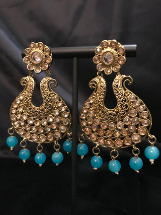 Antique Gold Earrings - Turquoise