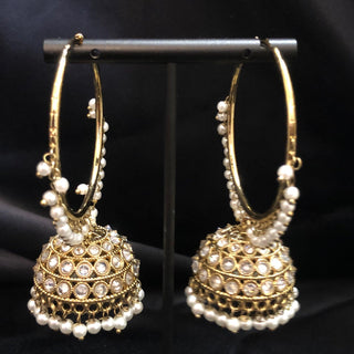 ADITI Antique Gold Jhumki - Golden