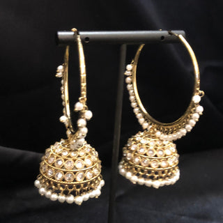 ADITI Antique Gold Jhumki - Golden