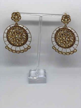 MISHCA Antique Gold Earrings - White