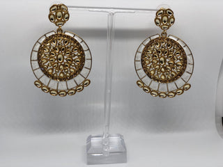 MISHCA Antique Gold Earrings - White