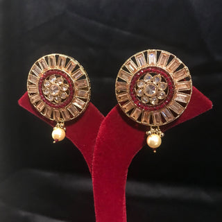 NISHA Earring & Tikka Set - Red