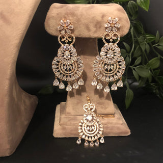 American Diamond Style Necklace Set - Rose Gold - Necklace Set