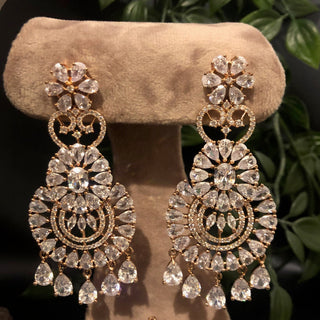 American Diamond Style Necklace Set - Rose Gold - Necklace Set