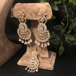 American Diamond Style Necklace Set - Rose Gold - Necklace Set