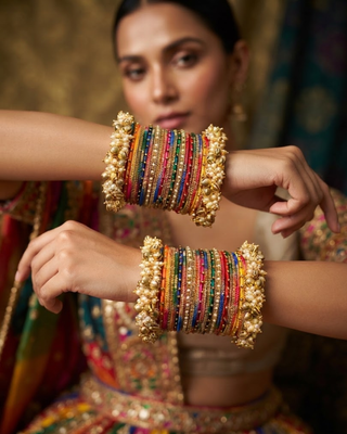 The Maharani Multi Bangle Set for Both Hands (Size 2.8)