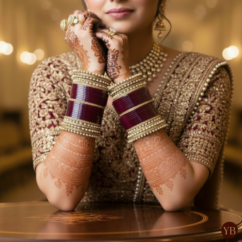 Regal Collection: Heritage Bridal Choora - Pearl Garnet - 2.4-2.6 - Bridal Chura