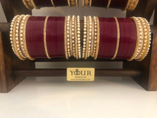 Regal Collection: Heritage Bridal Choora - Pearl Garnet
