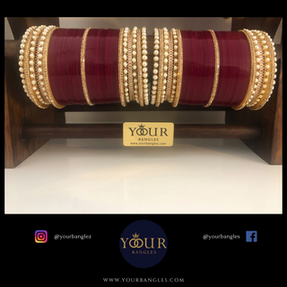 Regal Collection: Heritage Bridal Choora - Pearl Garnet