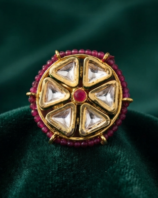 The Royal Heritage Kundan Statement Ring (Adjustable)