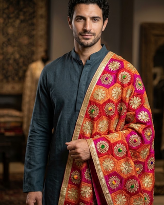 The Sangeet Phulkari Dupatta