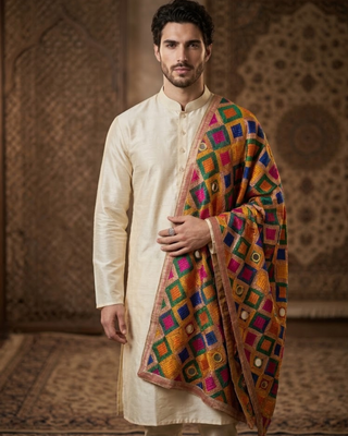 The Shatrangi Celebration Phulkari Dupatta