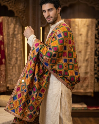 The Shatrangi Celebration Phulkari Dupatta