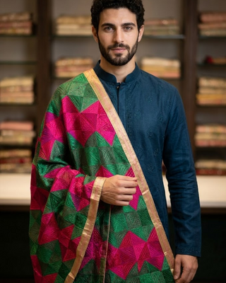 The Emerald Fusion Phulkari Dupatta