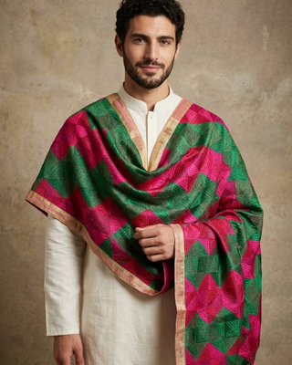 The Emerald Fusion Phulkari Dupatta