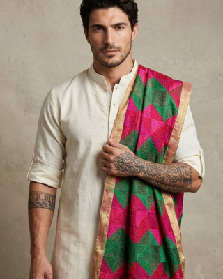 The Emerald Fusion Phulkari Dupatta