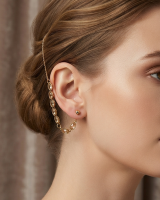 Statement Ear Chains (Sahara) - Pair for Both Ears