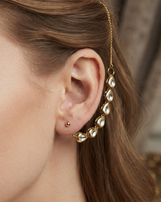 Statement Ear Chains (Sahara) - Pair for Both Ears