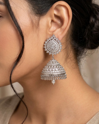 Antique Silver Earring & Tikka Set