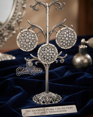 Antique Silver Earring & Tikka Set