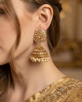 JULIE Double Tier Antique Gold Jhumki's