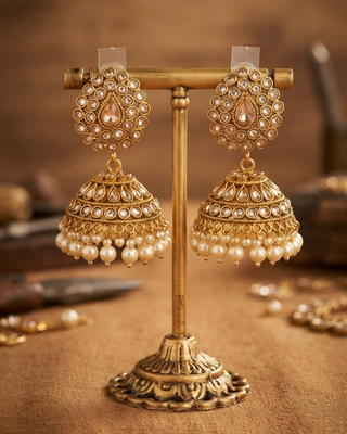 JULIE Double Tier Antique Gold Jhumki's