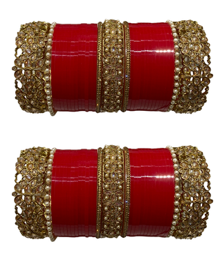 The Royal Rajputana Red Bridal Choora Set | Heritage Collection (Size 2.6-2.8)