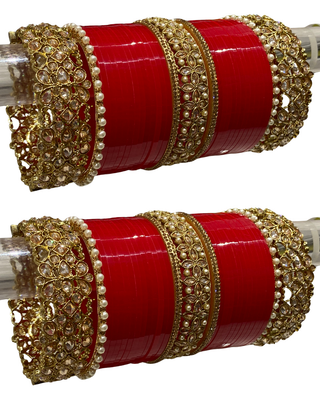 The Royal Rajputana Red Bridal Choora Set | Heritage Collection (Size 2.6-2.8)