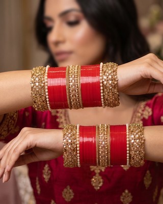 The Royal Rajputana Red Bridal Choora Set | Heritage Collection (Size 2.6-2.8)