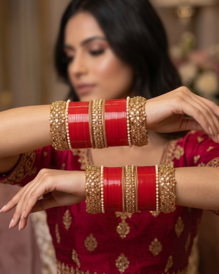 The Royal Rajputana Red Bridal Choora Set | Heritage Collection (Size 2.6-2.8)