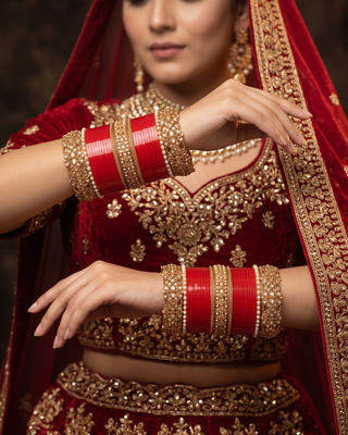 The Royal Rajputana Red Bridal Choora Set | Heritage Collection (Size 2.6-2.8)