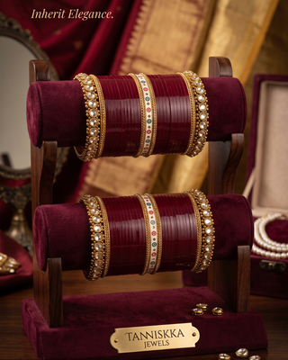 The Royal Maroon Bridal Choora Set | Heritage Collection (Size 2.6-2.8)