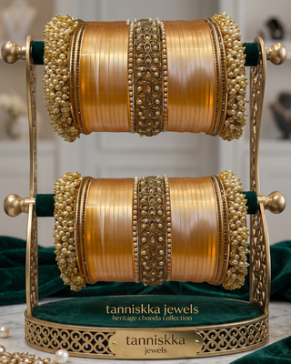 The Royal Peach Ombre Bridal Choora Set | Heritage Collection (Size 2.6-2.8)