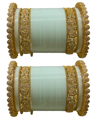 The Royal Baby Blue Bridal Choora Set | Rani Collection (Size 2.8-2.10)